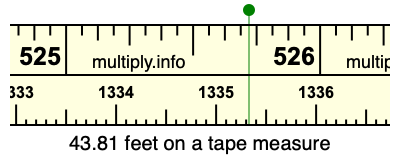 43.81 feet on a tape measure