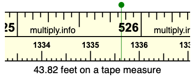 43.82 feet on a tape measure