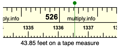 43.85 feet on a tape measure