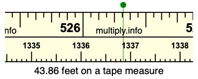 43.86 feet on a tape measure