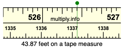 43.87 feet on a tape measure