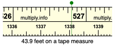 43.9 feet on a tape measure