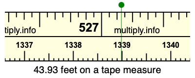 43.93 feet on a tape measure