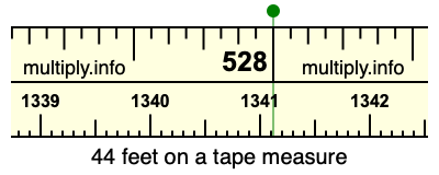 44 feet on a tape measure