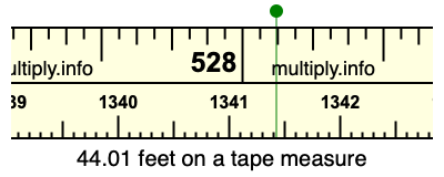 44.01 feet on a tape measure
