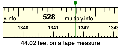 44.02 feet on a tape measure