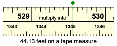 44.13 feet on a tape measure