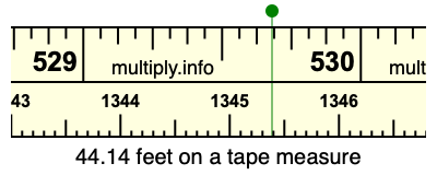 44.14 feet on a tape measure