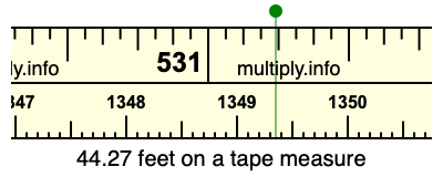 44.27 feet on a tape measure