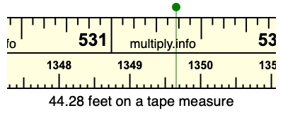 44.28 feet on a tape measure