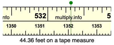 44.36 feet on a tape measure