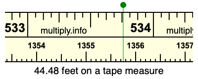 44.48 feet on a tape measure