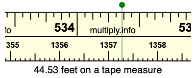 44.53 feet on a tape measure