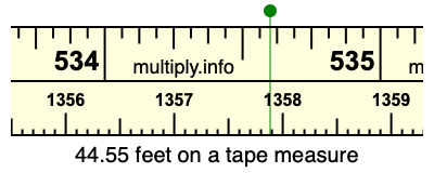 44.55 feet on a tape measure