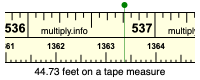 44.73 feet on a tape measure