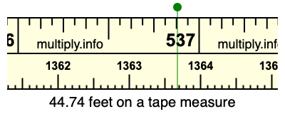 44.74 feet on a tape measure