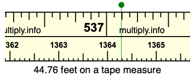 44.76 feet on a tape measure