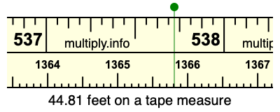 44.81 feet on a tape measure