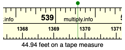 44.94 feet on a tape measure