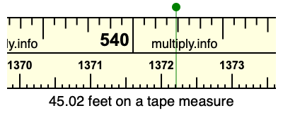45.02 feet on a tape measure