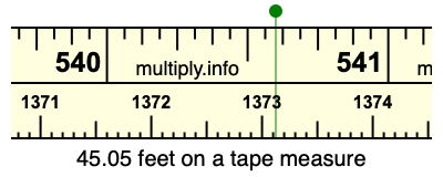 45.05 feet on a tape measure