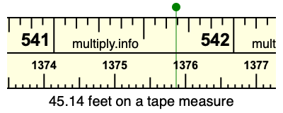45.14 feet on a tape measure