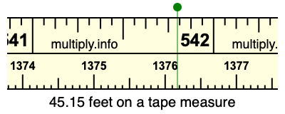 45.15 feet on a tape measure
