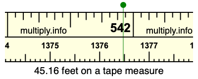 45.16 feet on a tape measure