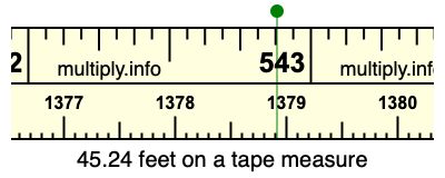 45.24 feet on a tape measure