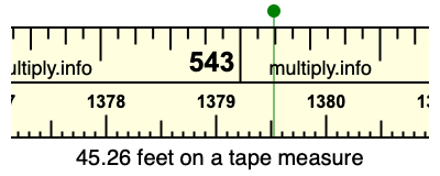45.26 feet on a tape measure