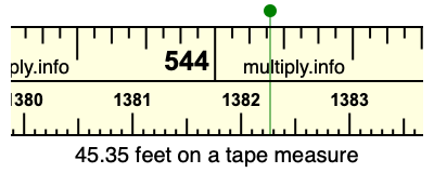 45.35 feet on a tape measure