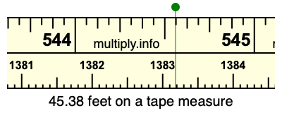45.38 feet on a tape measure