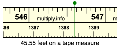 45.55 feet on a tape measure