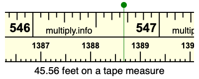 45.56 feet on a tape measure