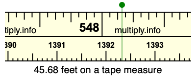 45.68 feet on a tape measure