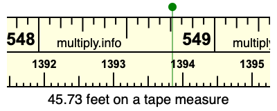 45.73 feet on a tape measure