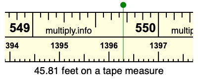 45.81 feet on a tape measure