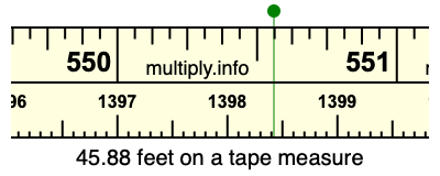 45.88 feet on a tape measure