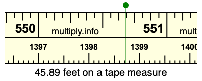 45.89 feet on a tape measure