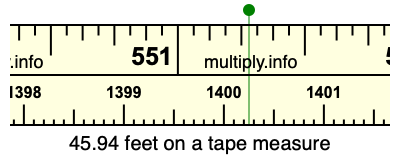 45.94 feet on a tape measure