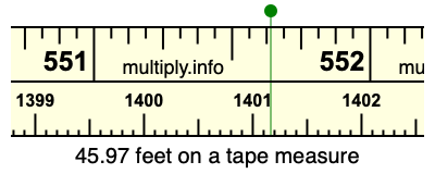 45.97 feet on a tape measure