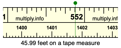 45.99 feet on a tape measure