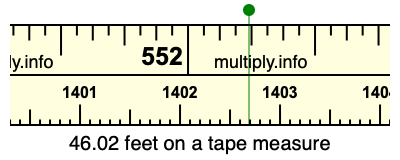 46.02 feet on a tape measure