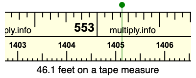 46.1 feet on a tape measure