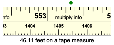 46.11 feet on a tape measure