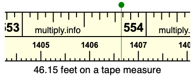 46.15 feet on a tape measure