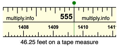 46.25 feet on a tape measure