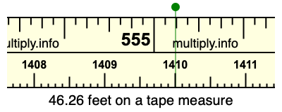 46.26 feet on a tape measure