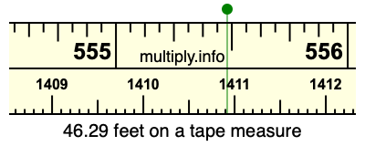 46.29 feet on a tape measure