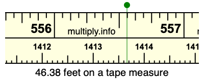 46.38 feet on a tape measure